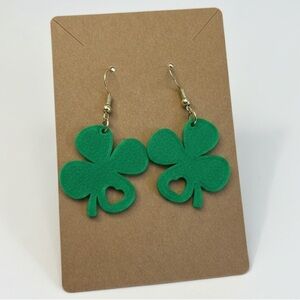 3D Printed Shamrock Earrings St Patrick's Day Clover